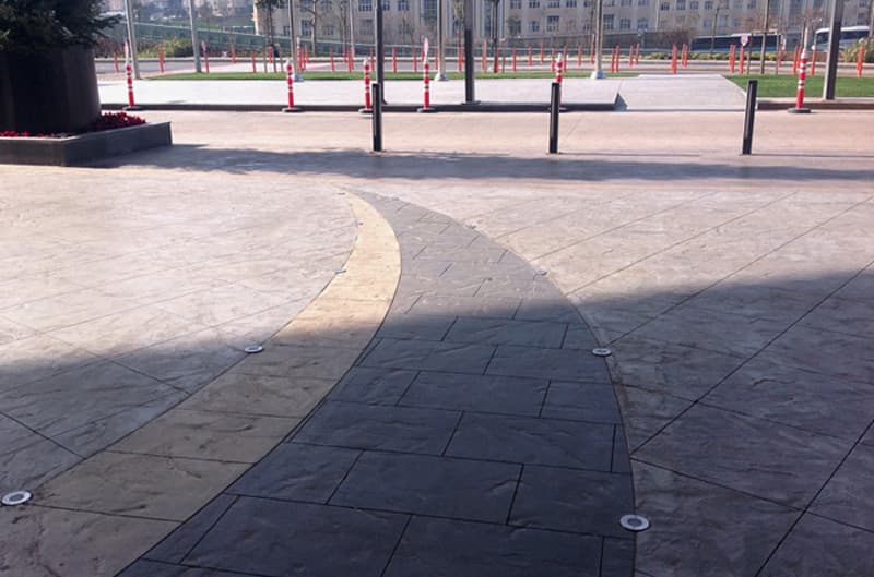 Akasya Shopping Mall exterior walkway stamped concrete surface