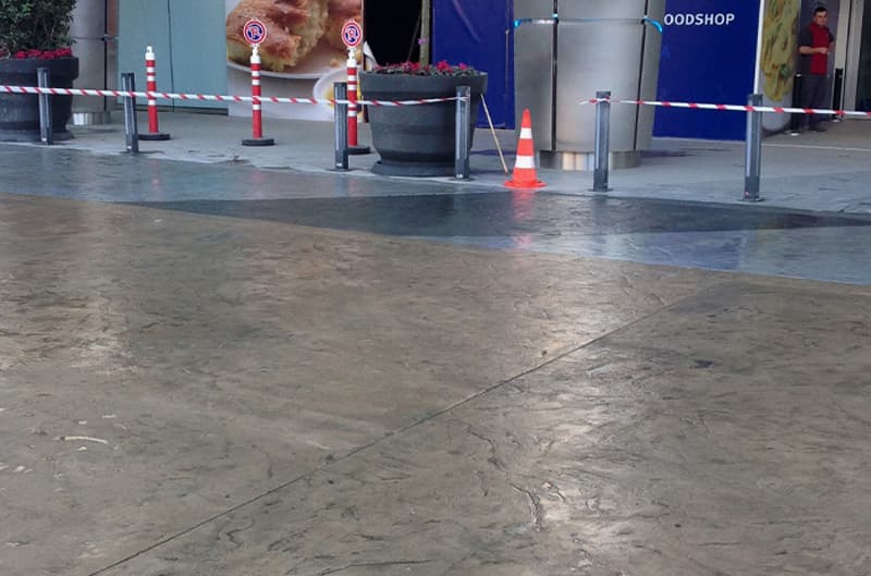 Completed stamped concrete surface — Akasya Shopping Mall