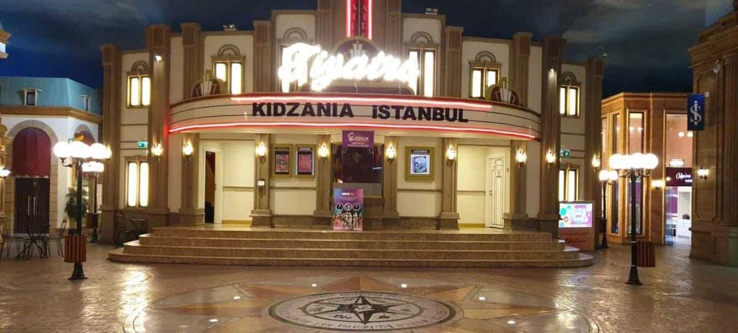 KidZania Istanbul city theater facade with decorative concrete floor